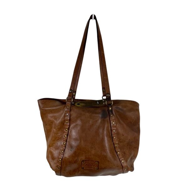 VTG Patricia Nash Benvenuto Distressed Collection Leather Tote Bag Boho FLAW - Picture 1 of 13